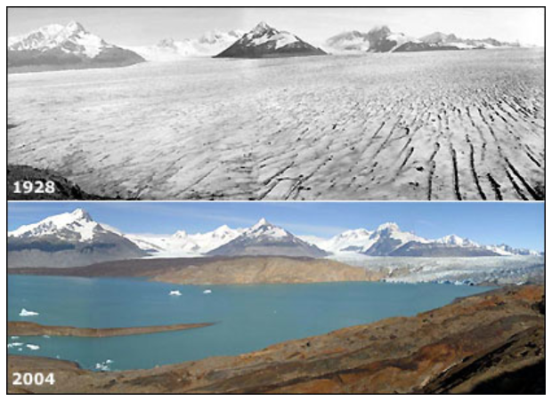 Robert A. Rohde, Global Warming Art Glacier melt and retreat of the Upsala Glacier (Patagonia, Argentina) between 1928 and 2004