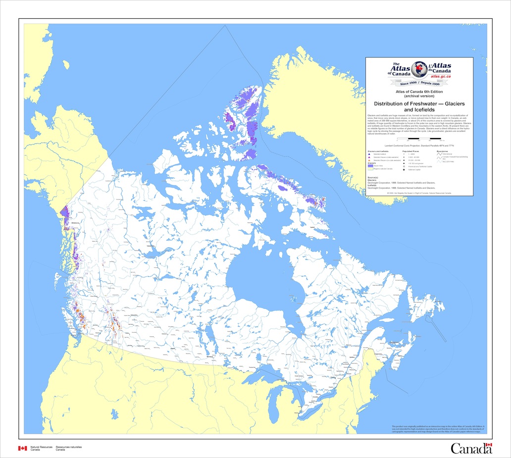 Distribution of Canadian Glaciers