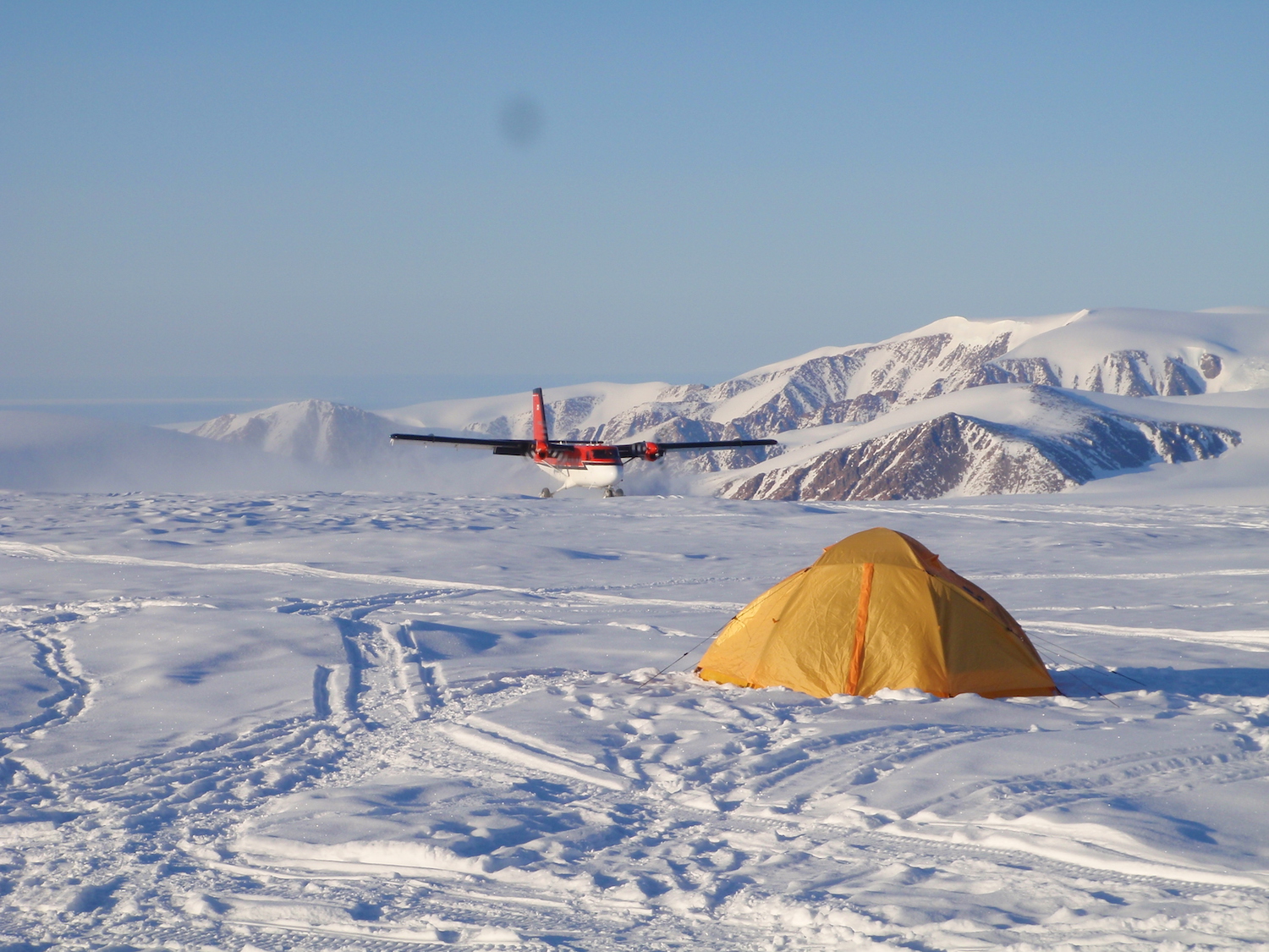 Weather monitoring station in snow