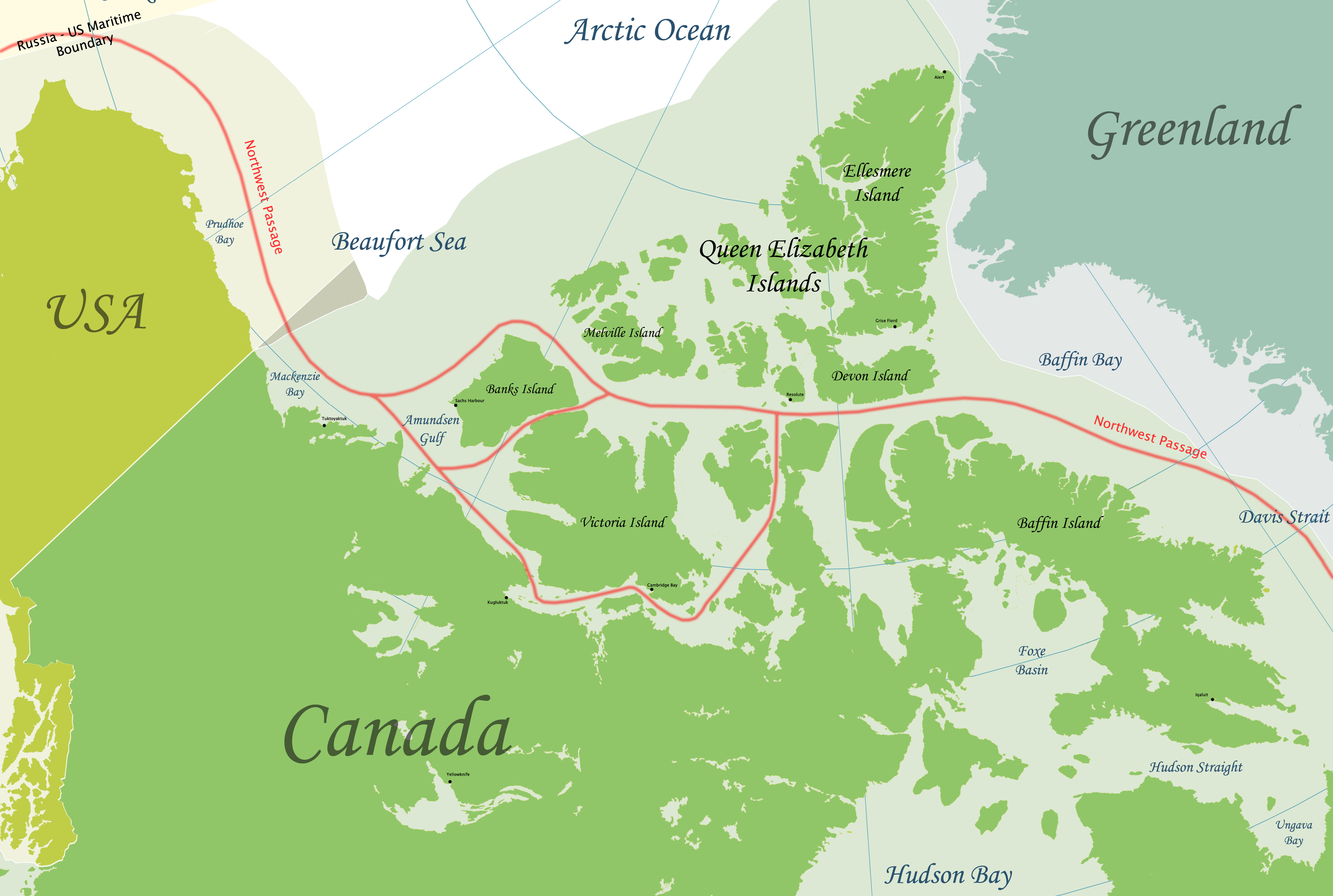 http://arcticecon.wordpress.com/category/transit/ Map of showing the Northwest Passage