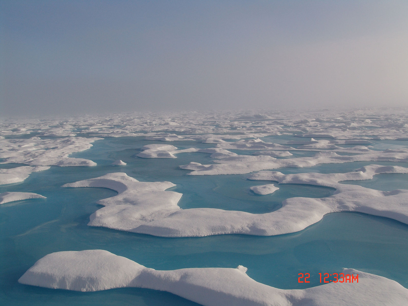 Islands of snow in sea